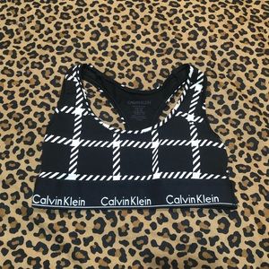 Calvin Klein Modern Cotton Graphic Bralette Black/White Size XS